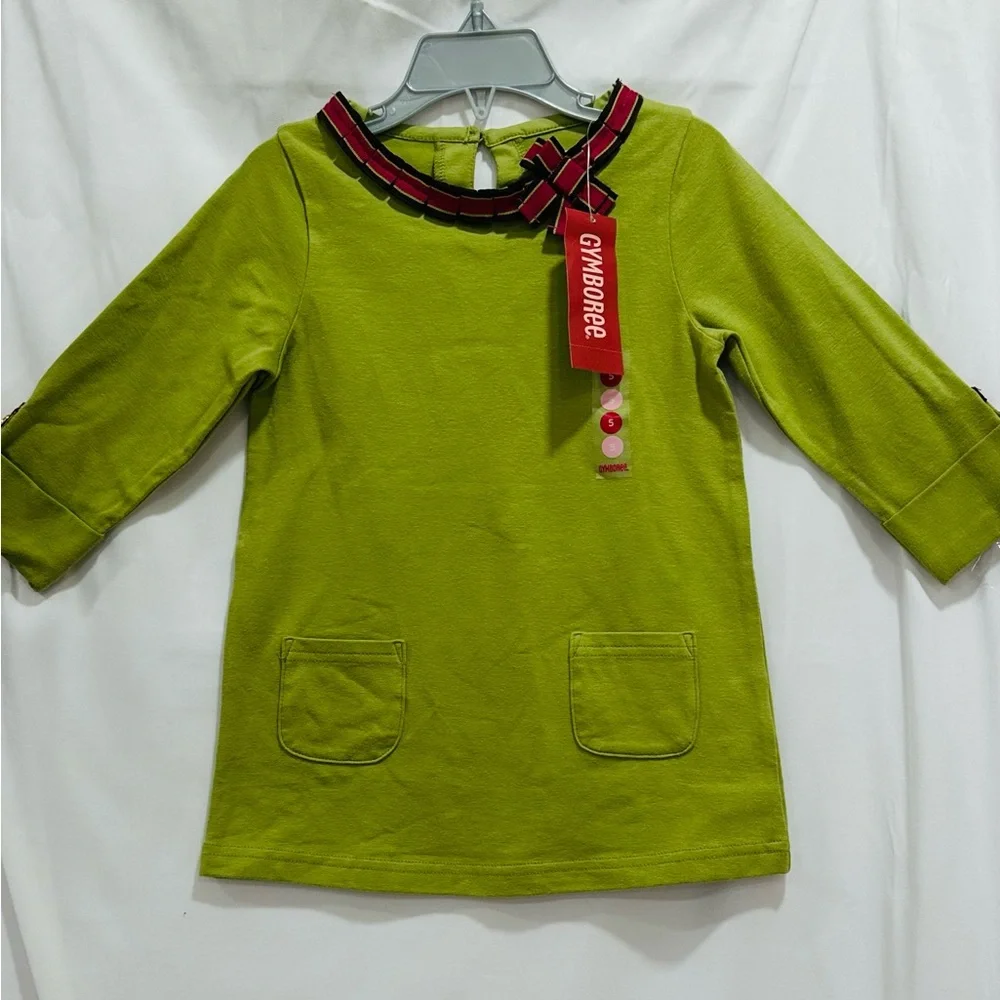 NWT Gymboree Girls 5T  Green‎ Long Sleeve Pretty  With Pockets Top Dress